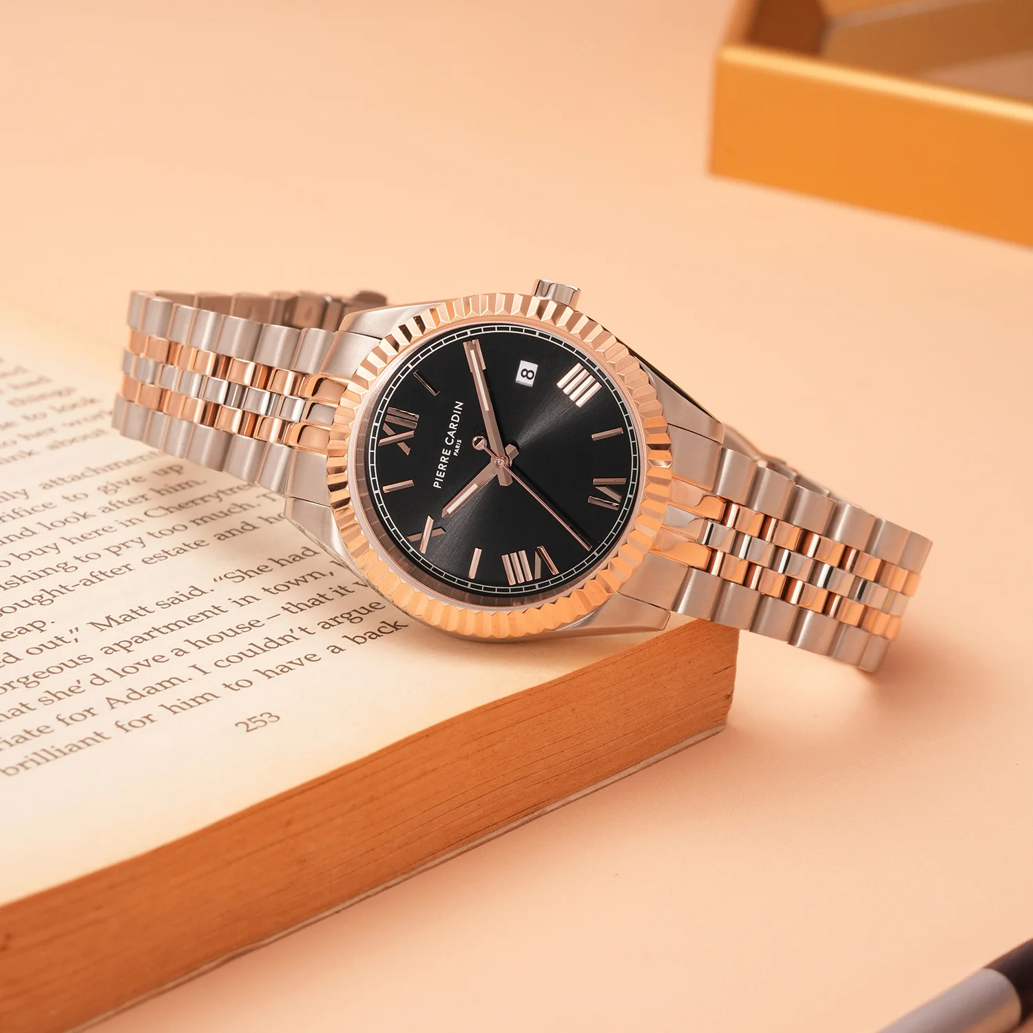 Opéra Timbre Mens 40mm - Twotone Rose Gold and Silver with Twotone Rose Gold and Silver Metal Strap - Image 6