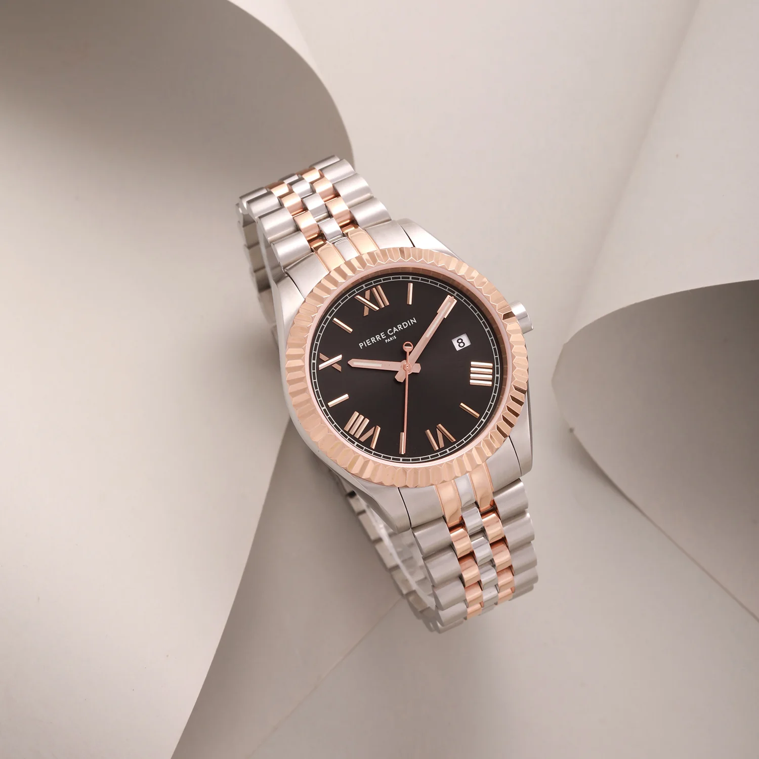 Opéra Timbre Mens 40mm - Twotone Rose Gold and Silver with Twotone Rose Gold and Silver Metal Strap - Image 7