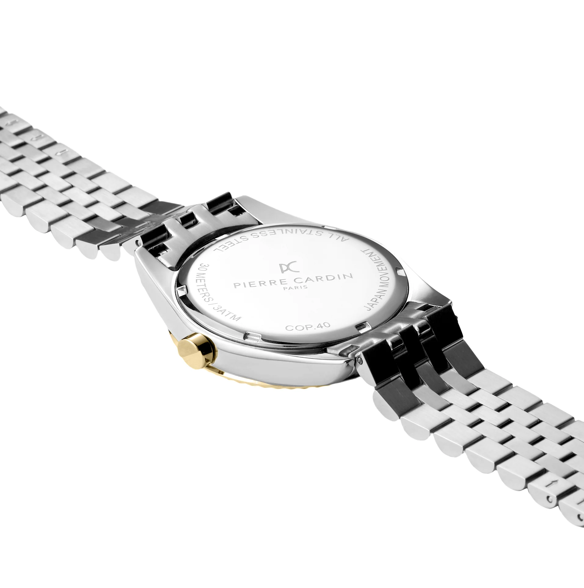 Opera Two tone Stainless Steel and Yellow Gold Date Watch with Fluted Bezel and Blue Dial - Image 4