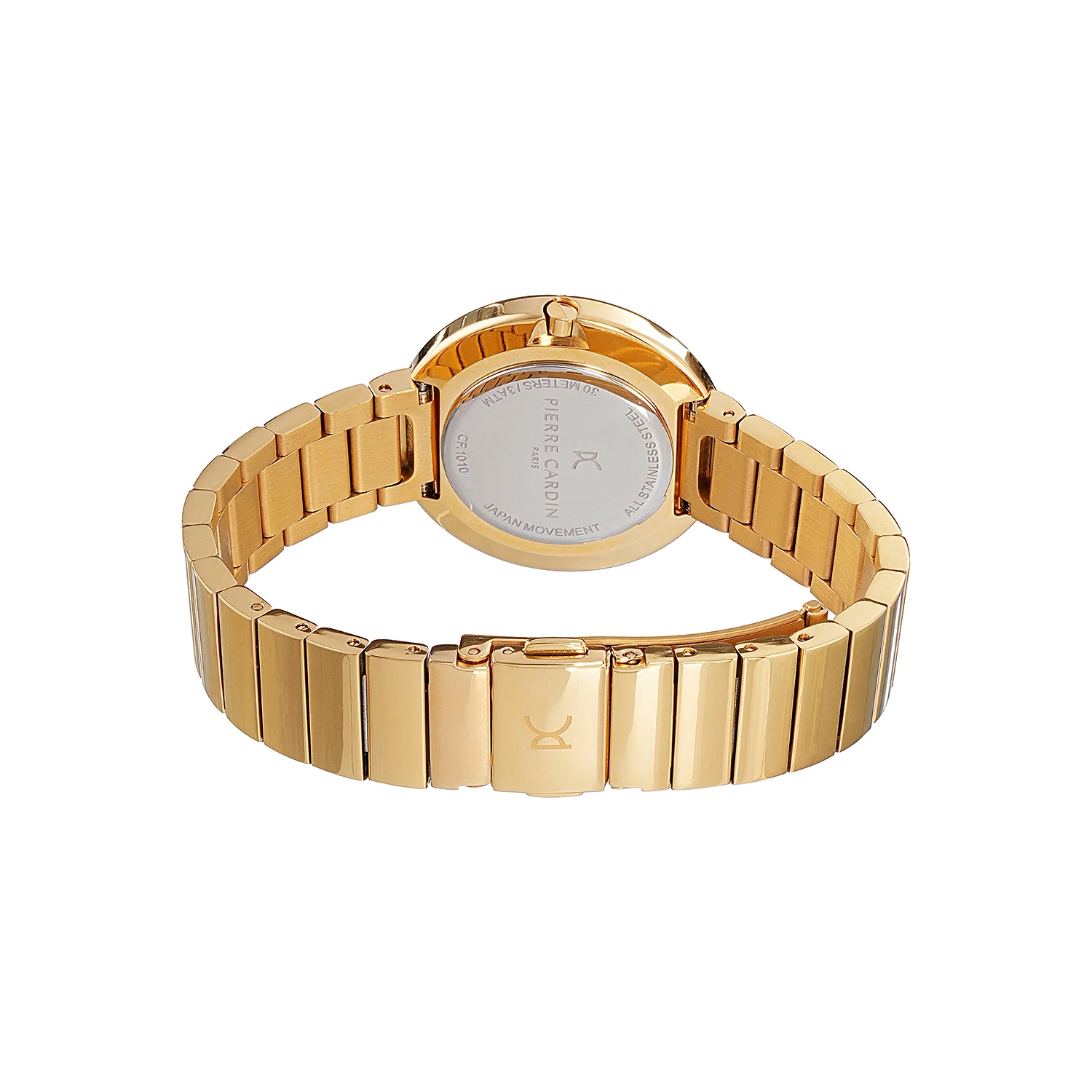 Passy Météore Ladies’ Watch - Gold Case with Blue Dial, Crystal Bezel, and Metal Link Strap - Image 3