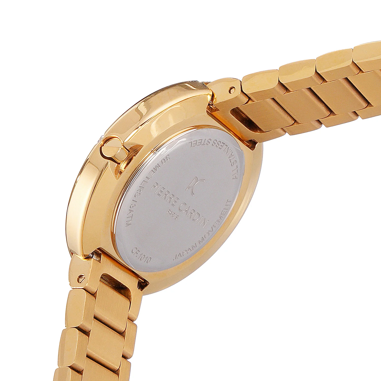 Passy Météore Ladies’ Watch - Gold Case with Clear Sky Dial, Crystal Bezel, and Metal Link Strap - Image 5