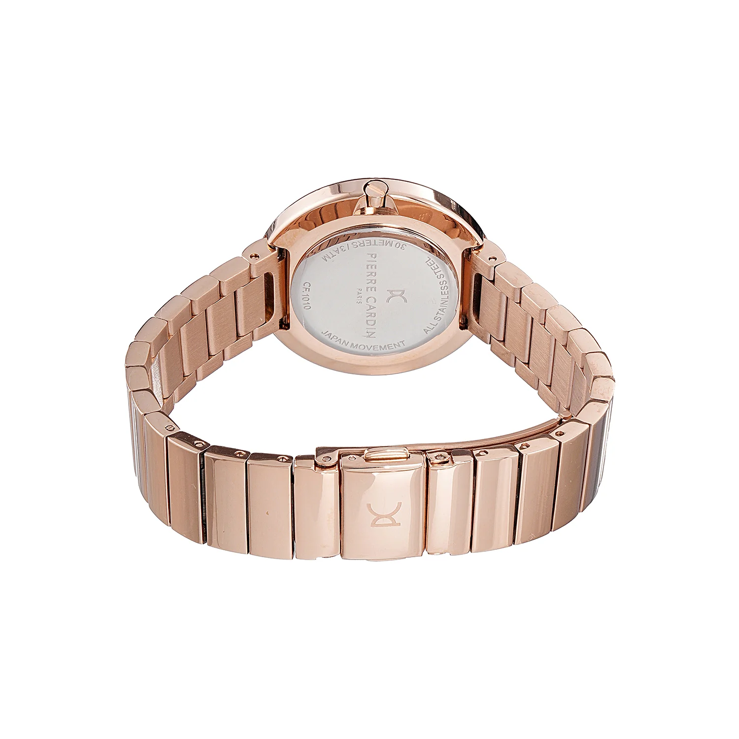 Passy Météore Ladies’ Watch - Rose Gold Case with Pink Mother of Pearl Look Dial, Crystal Bezel, and Metal Link Strap - Image 3