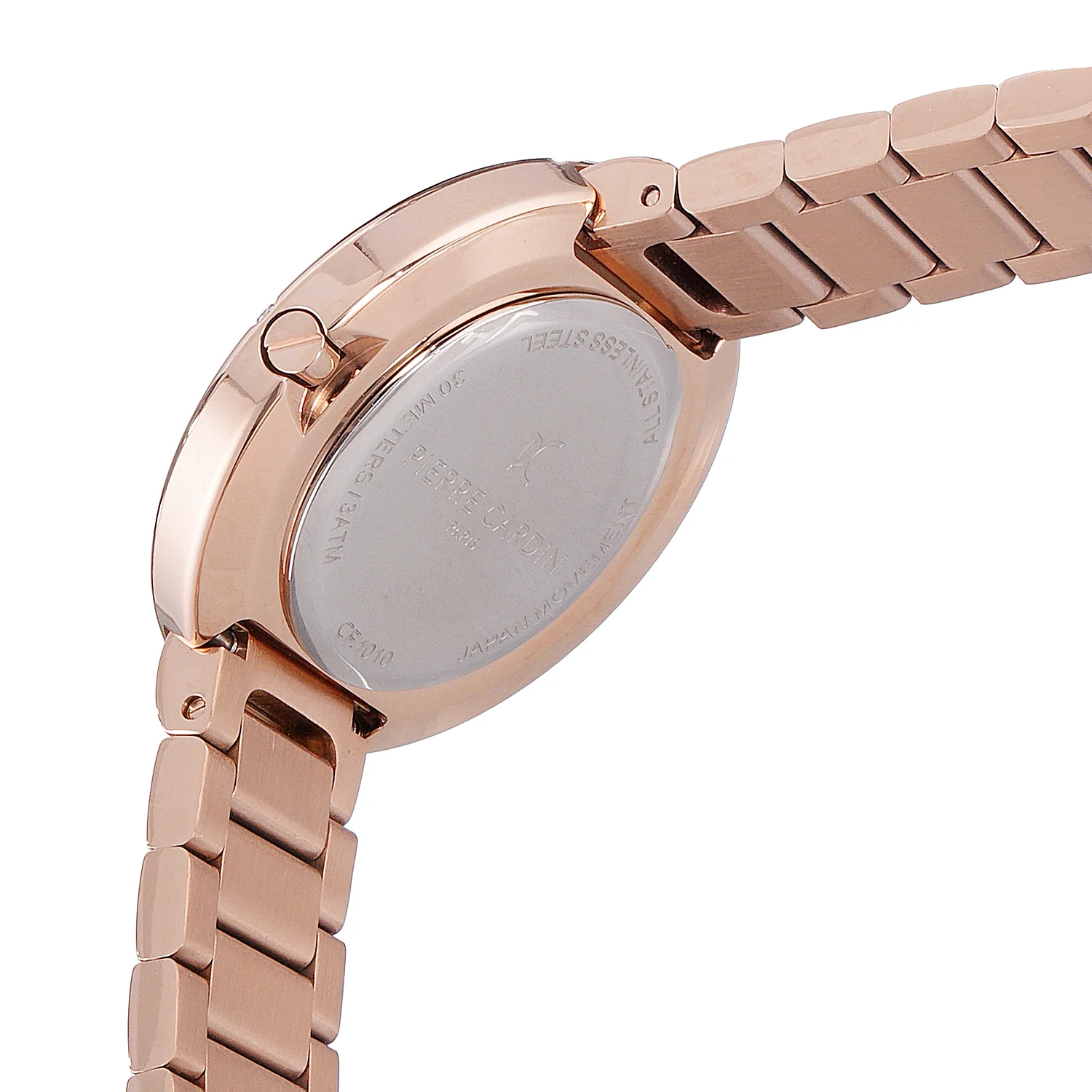 Passy Météore Ladies’ Watch - Rose Gold Case with Pink Mother of Pearl Look Dial, Crystal Bezel, and Metal Link Strap - Image 4