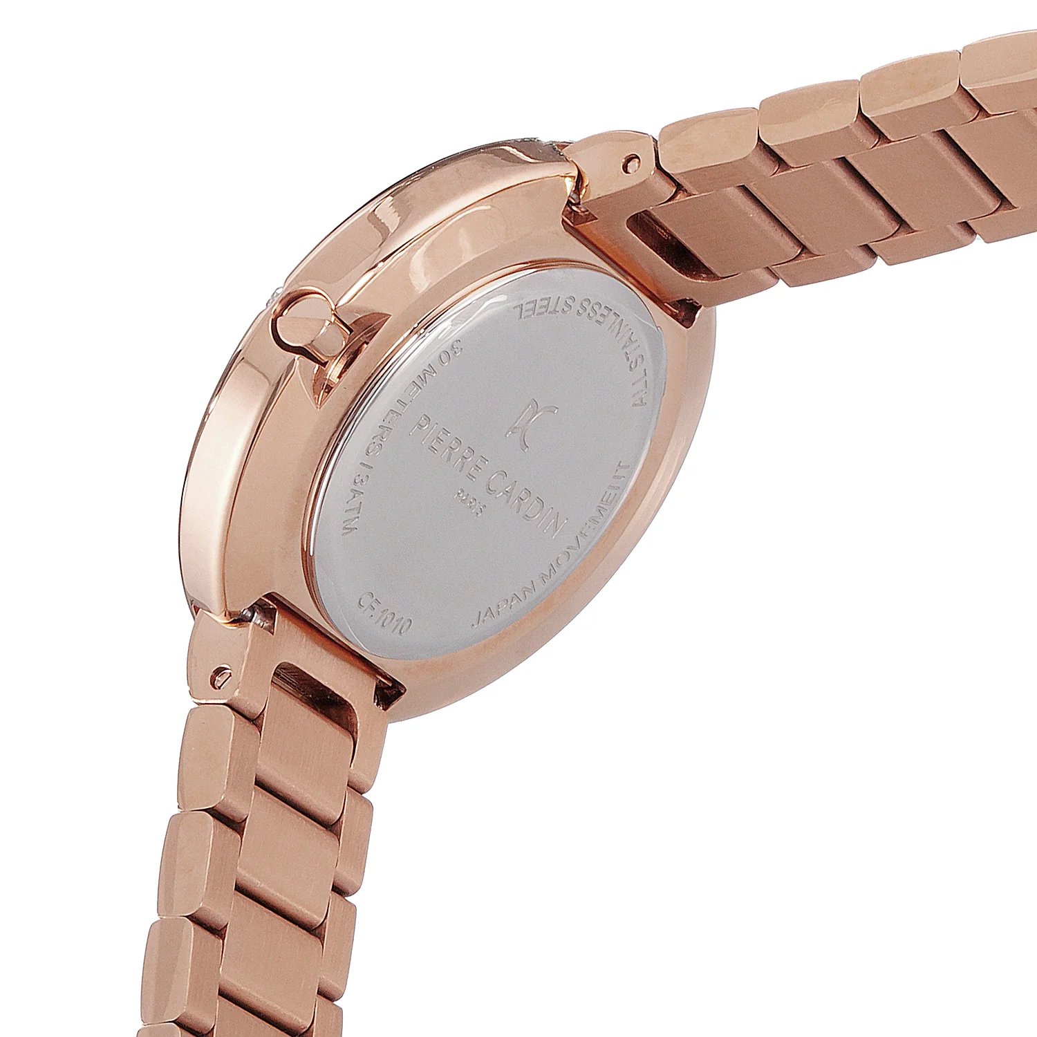 Passy Météore Ladies’ Watch - Rose Gold Case with Plum Dial, Crystal Bezel, and Metal Link Strap - Image 4