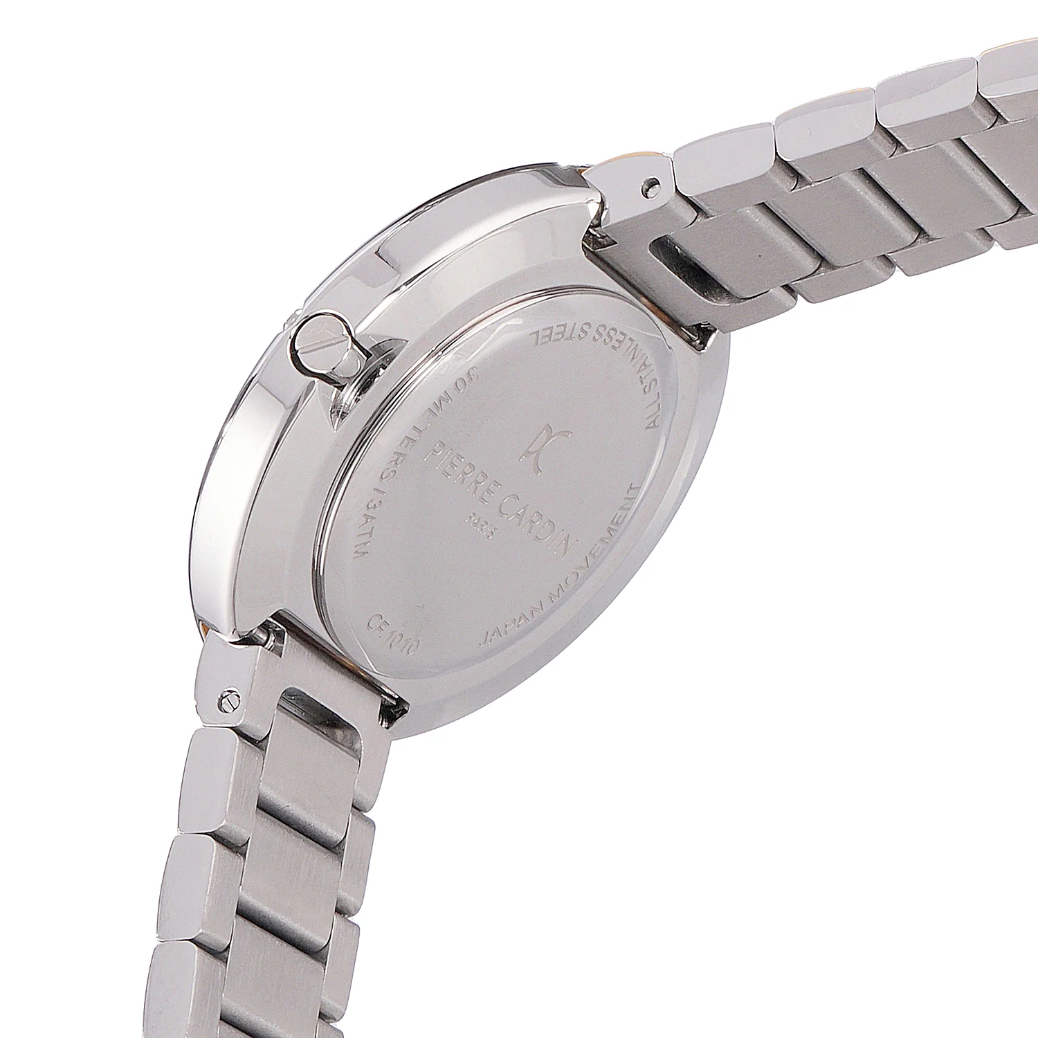 Passy Météore Ladies’ Watch - Two-Tone Gold & Silver Case with Silver White Dial, Crystal Bezel, and Metal Link Strap - Image 4
