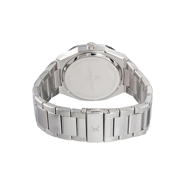 Maison 8 Checkers Men’s 42mm Stainless Steel Watch - Blue Checkered Dial with Metal Strap - Image 4