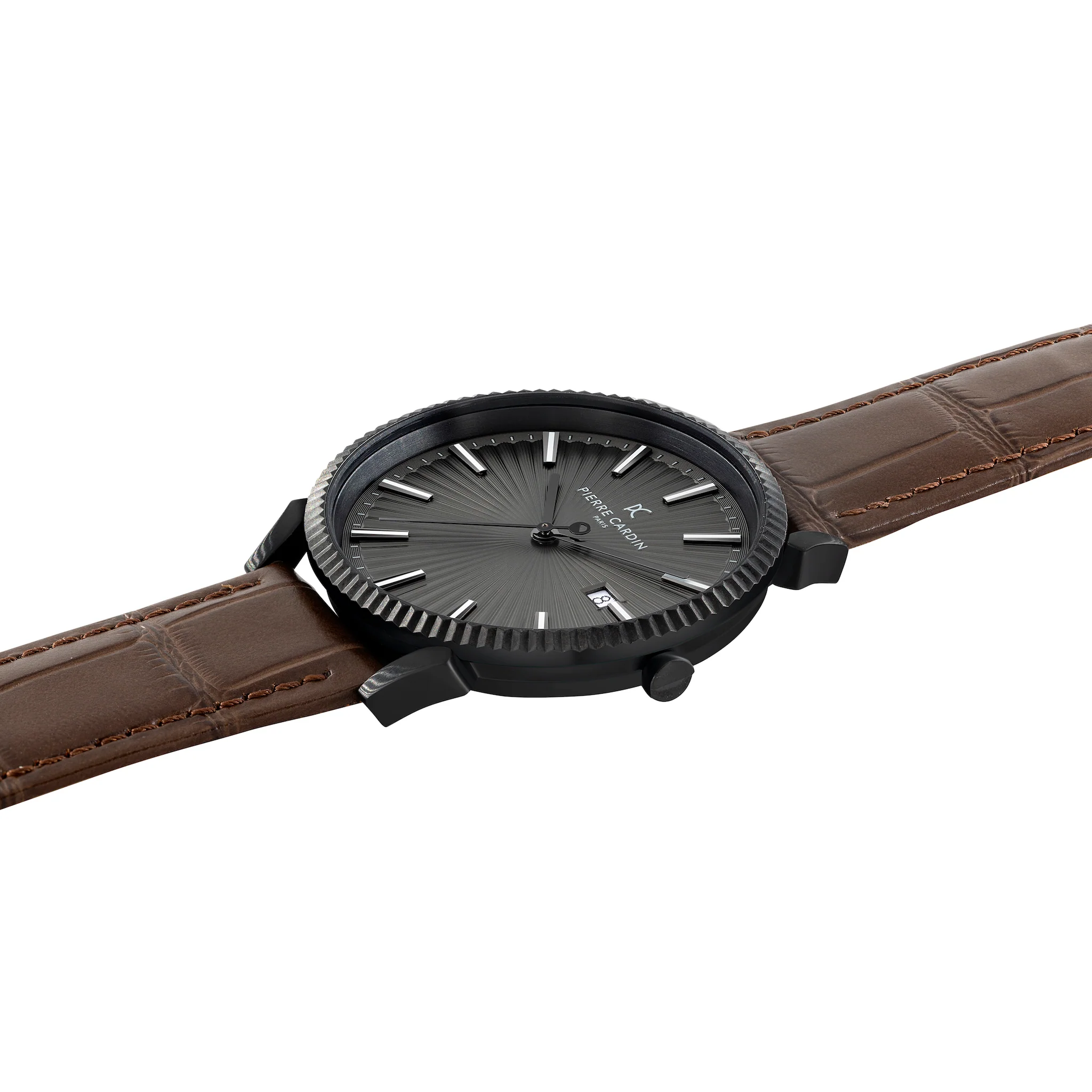 Pigalle Black Watch with Brown Leather Strap with Fluted Bezel - Image 3