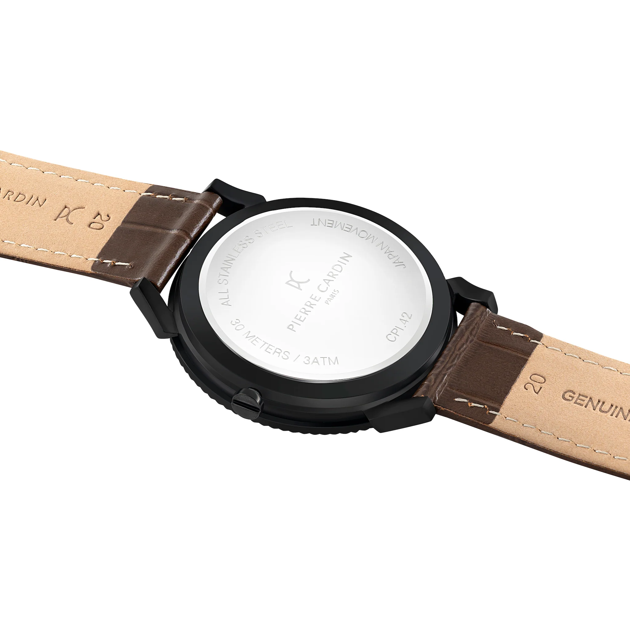 Pigalle Black Watch with Brown Leather Strap with Fluted Bezel - Image 4
