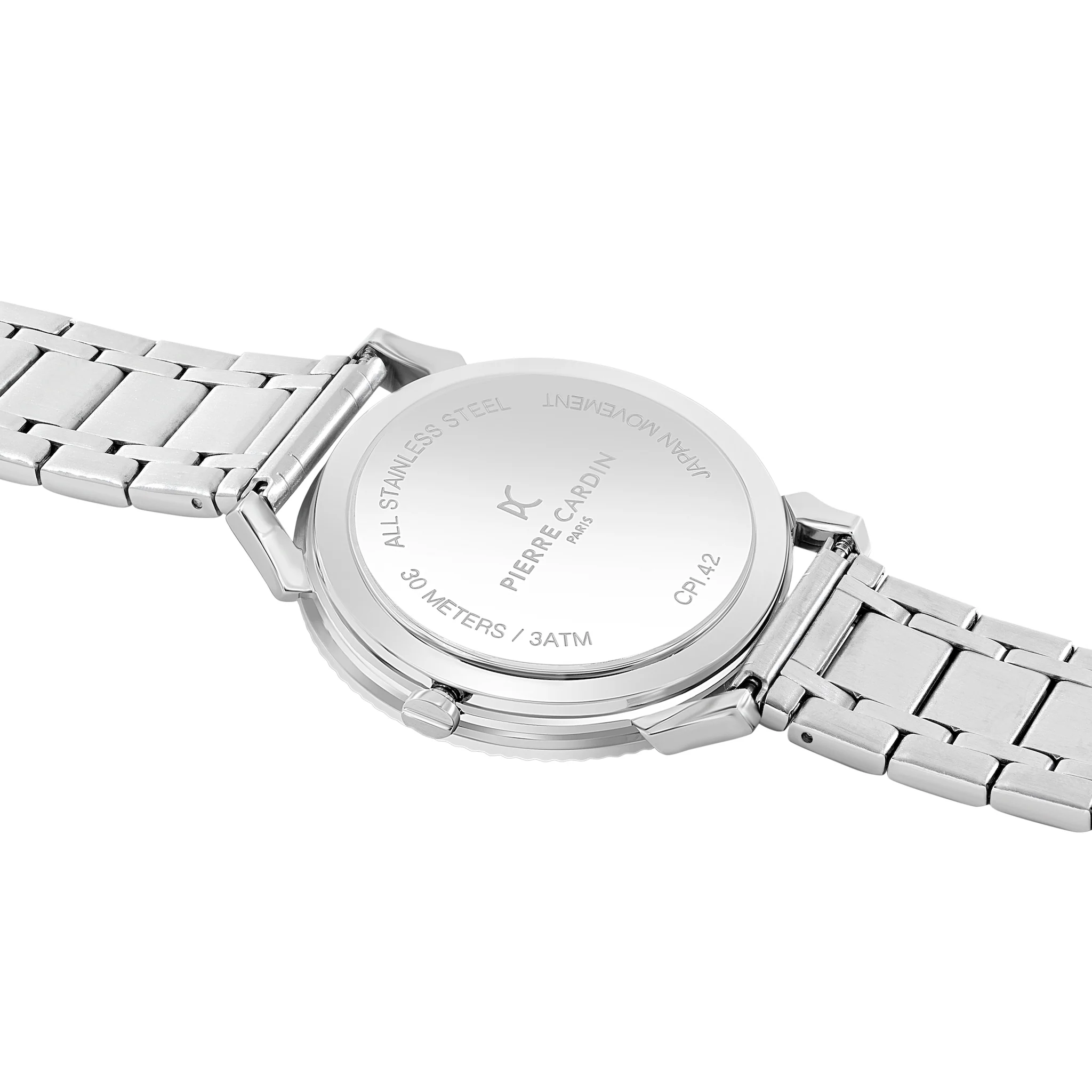 Pigalle Metal Link Watch with Fluted Bezel and Black Dial - Image 4