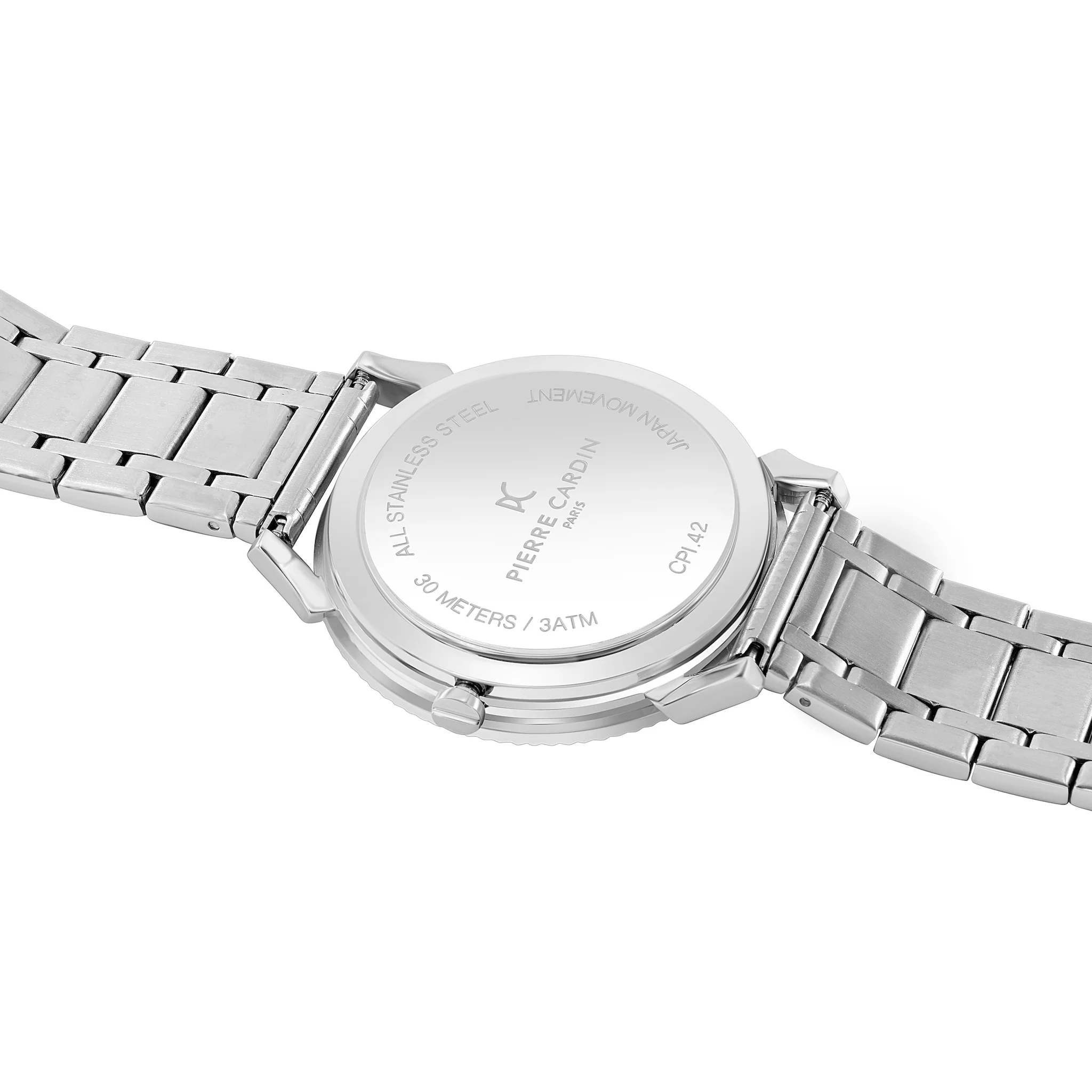 Pigalle Metal Link Watch with Fluted Bezel and Silver Dial - Image 2