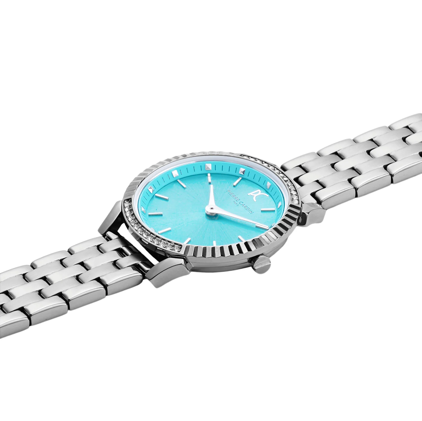 Pigalle Simplicity Stainless Steel Watch with Crystals and Celeste Blue Dial - Image 3