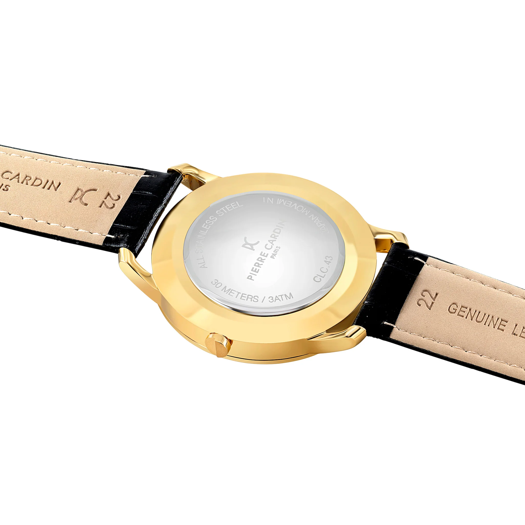 St. Germain Lines Watch with Green Dial, Gold Case and Black Leather Strap - Image 4