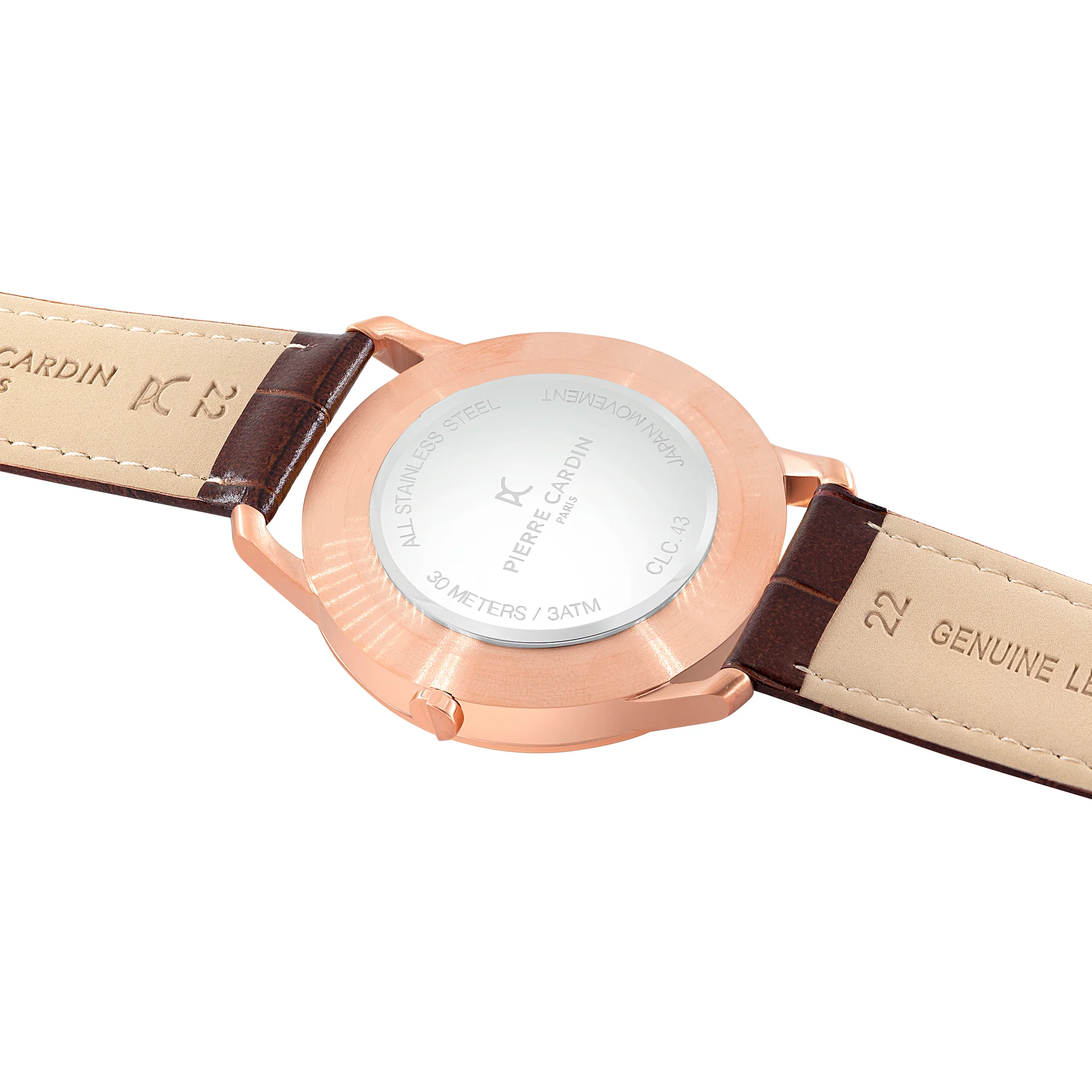 St. Germain Lines Watch with White Dial, Rose Gold Case and Brown Leather Strap - Image 4