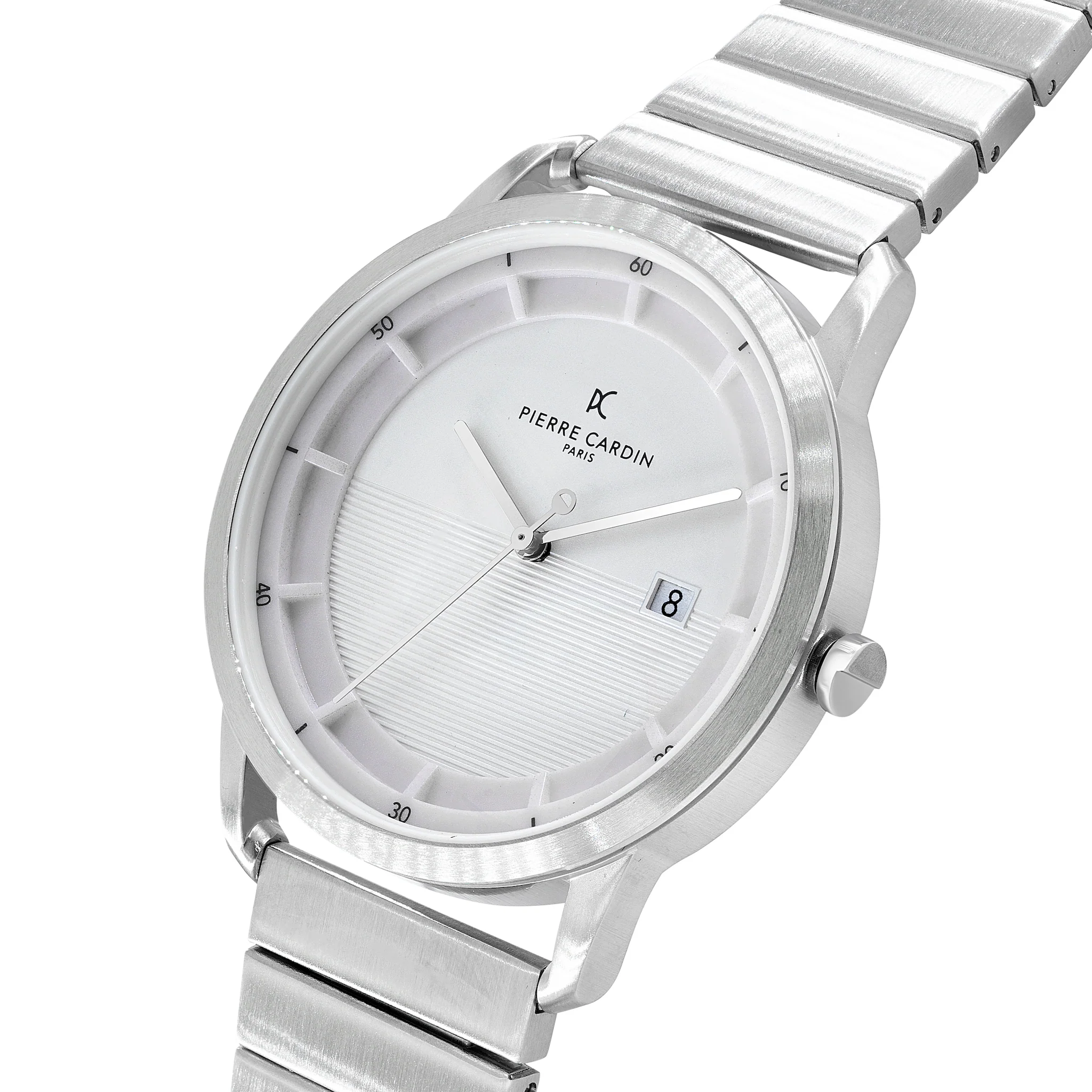St. Germain Lines Watch with White Dial, Silver Case and Metal Links Strap - Image 2