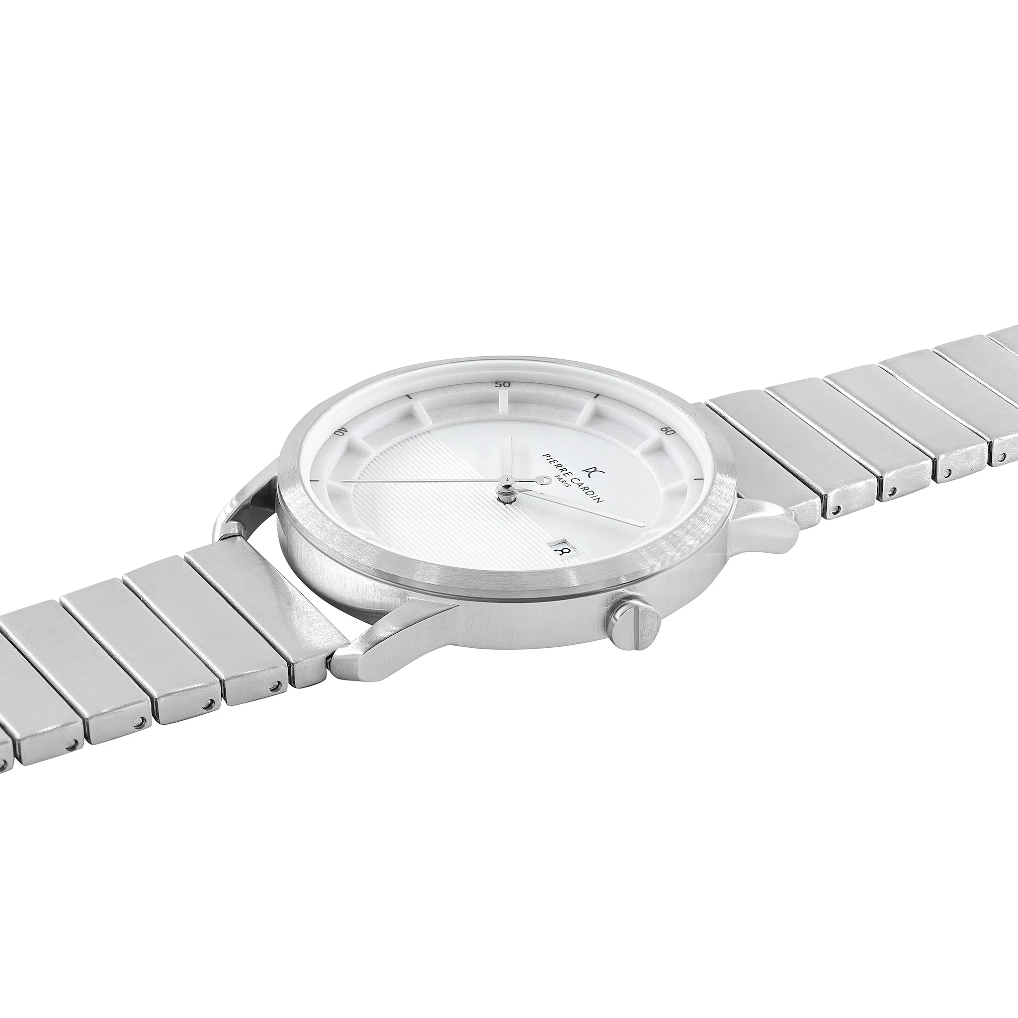 St. Germain Lines Watch with White Dial, Silver Case and Metal Links Strap - Image 3
