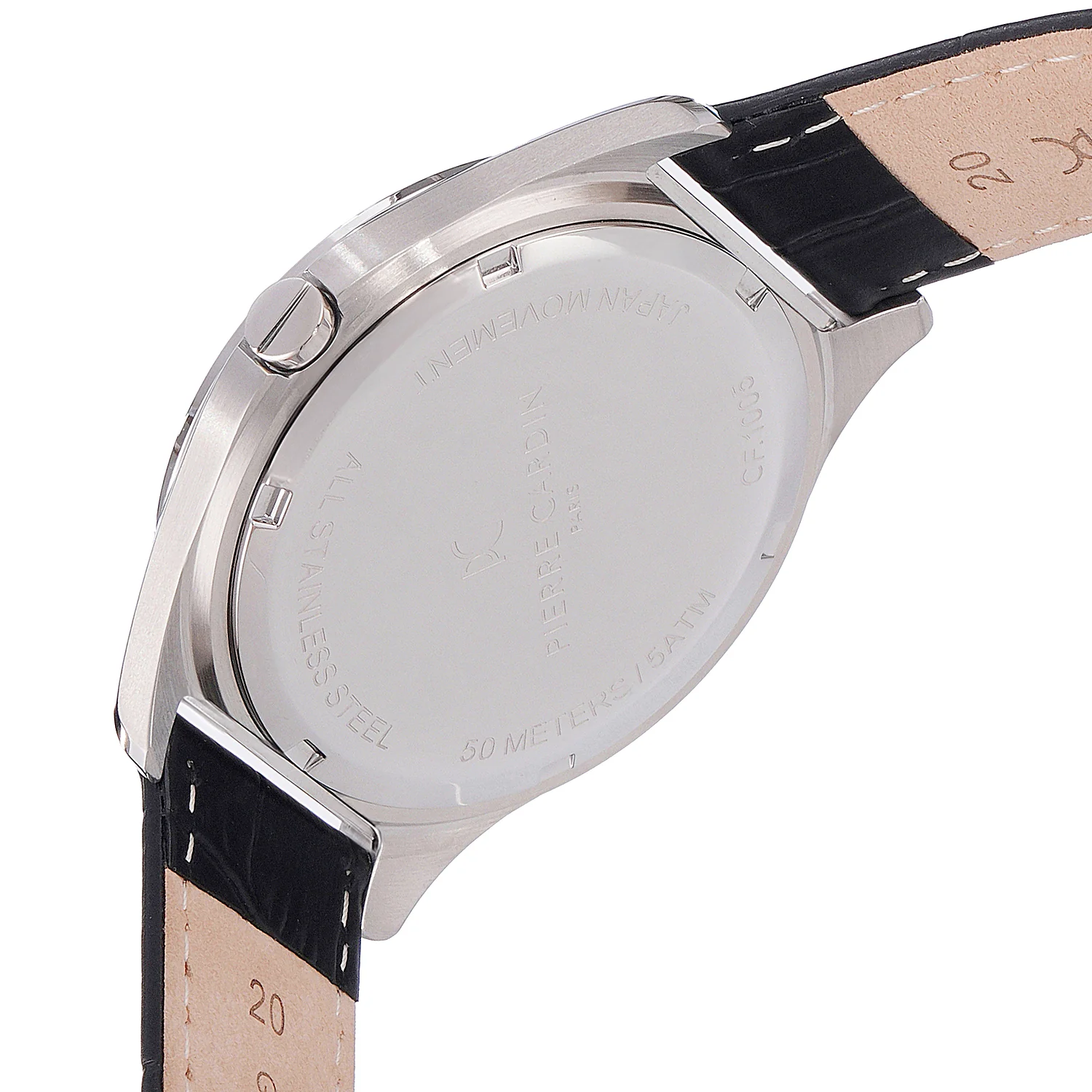 Vaugirard Aréne Men’s 42mm Classic Watch - Silver Case, Black Dial with Black Leather Strap - Image 4