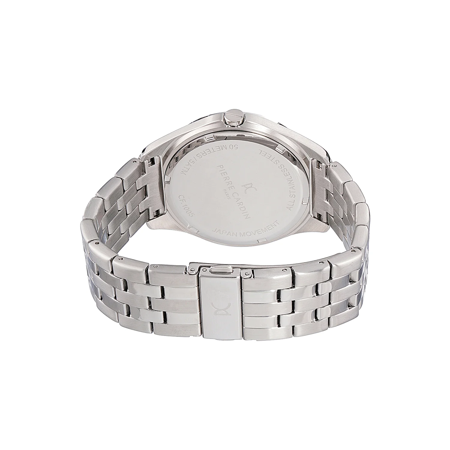 Vaugirard Aréne Men’s 42mm Classic Watch - Silver Case, Black Dial with Silver Metal Strap - Image 4