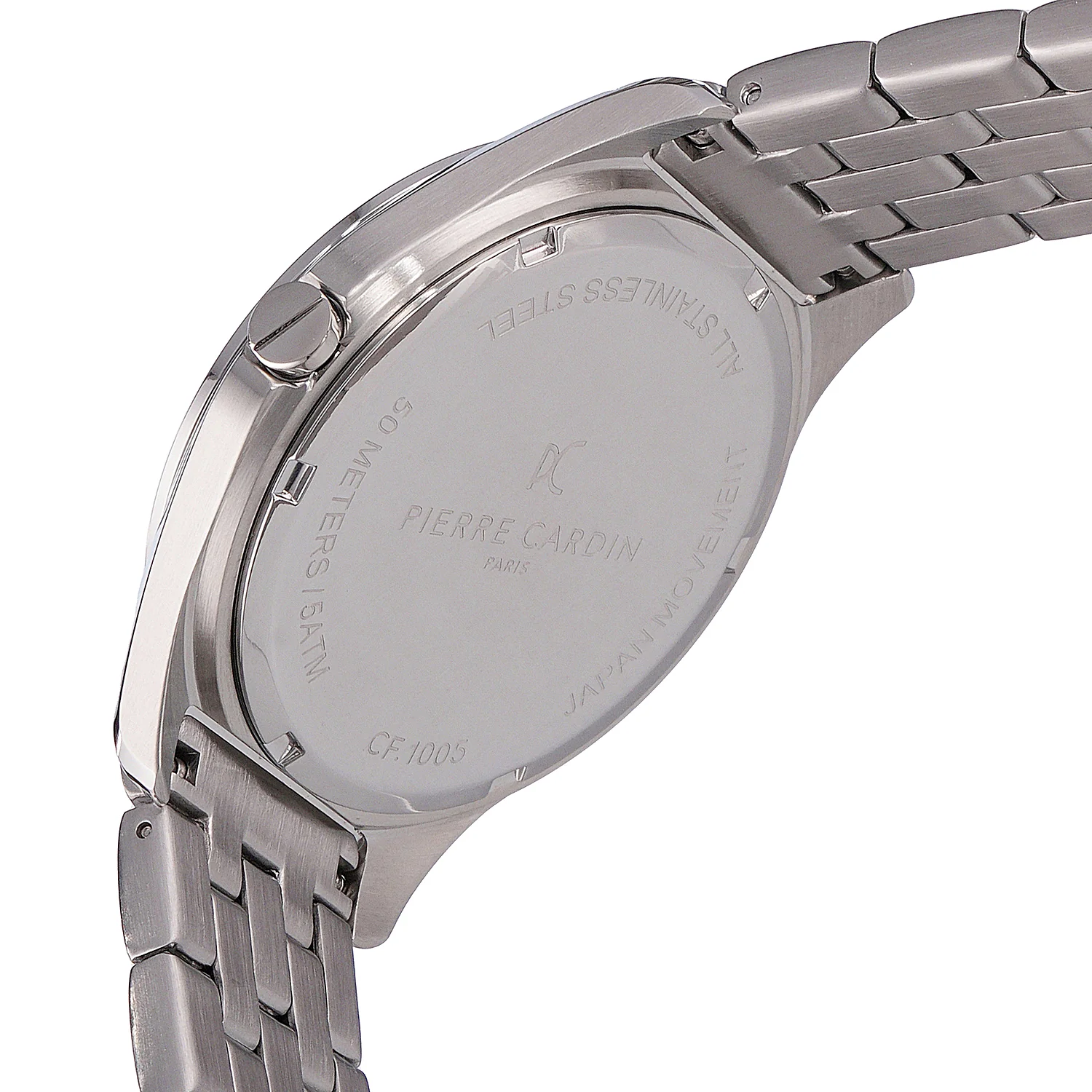 Vaugirard Aréne Men’s 42mm Classic Watch - Silver Case, Black Dial with Silver Metal Strap - Image 5