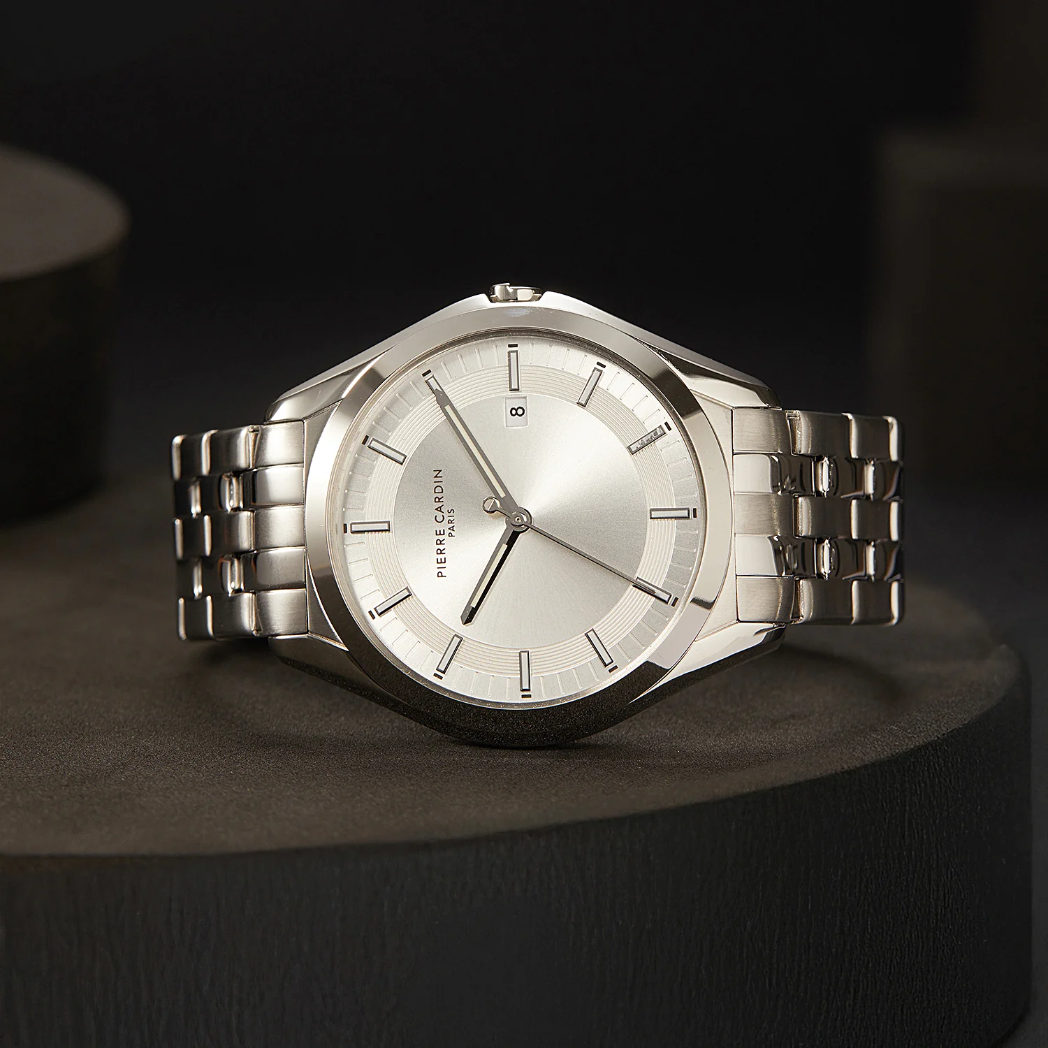Vaugirard Aréne Men’s 42mm Classic Watch - Silver Case, Silver Dial with Silver Metal Strap - Image 6