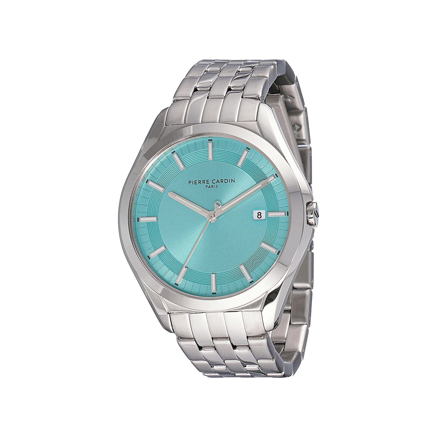 Vaugirard Aréne Men’s 42mm Classic Watch - Silver Case, Celeste Blue Dial with Silver Metal Strap - Image 2