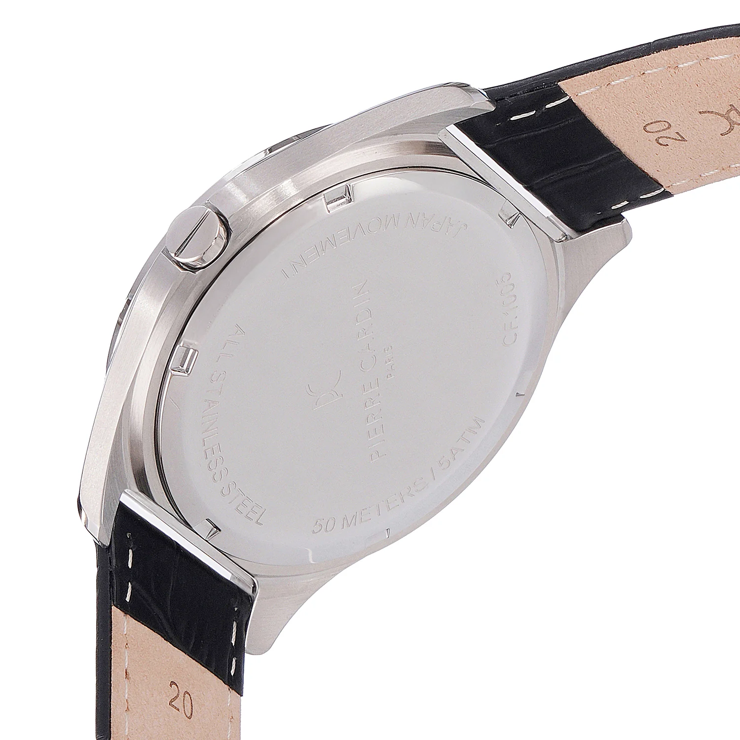Vaugirard Aréne Men’s 42mm Classic Watch - Two-Tone Rose Gold & Silver Case, Salmon Dial with Black Leather Strap - Image 4