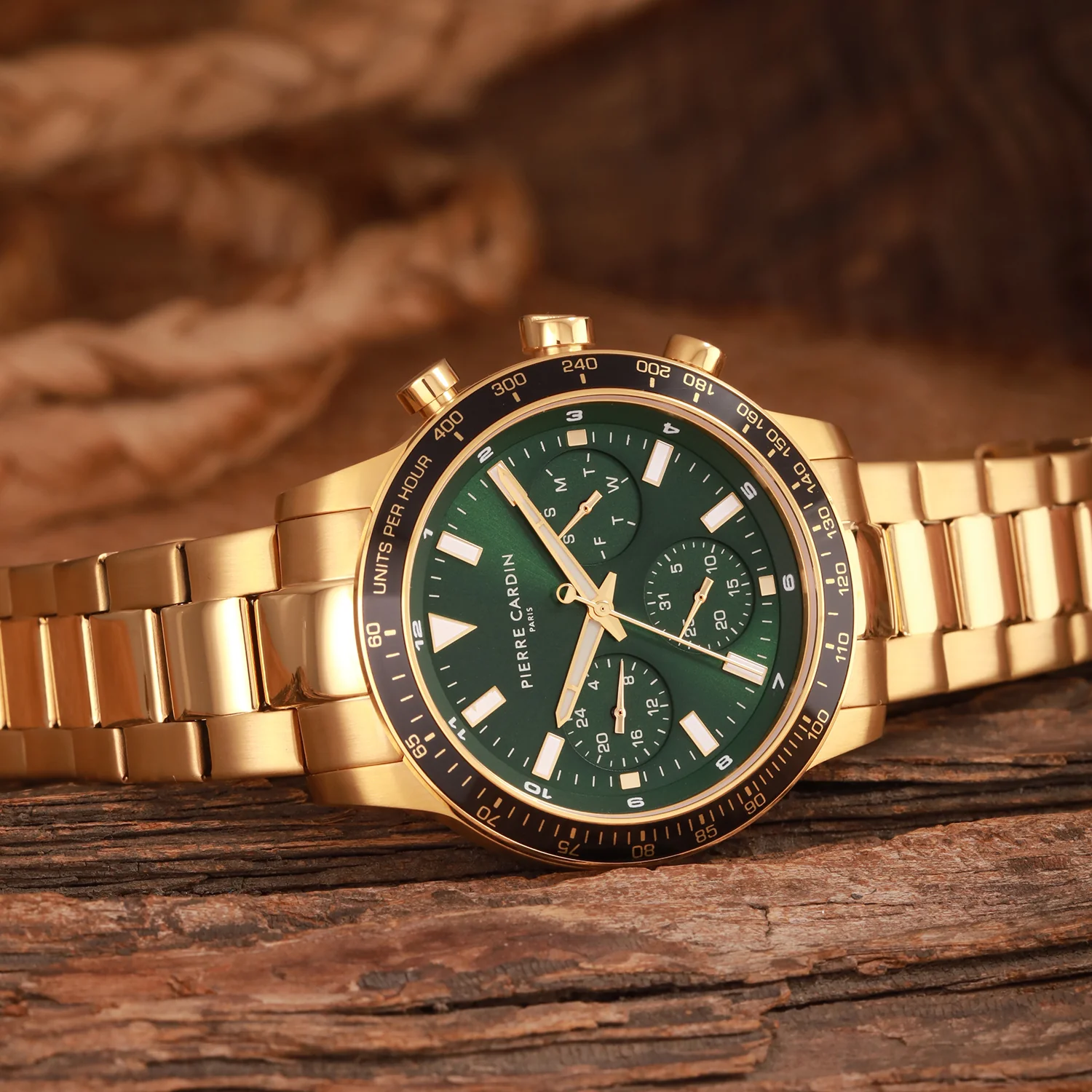 Velocity Mulitdrive Mens 41mm - Gold with Gold Metal Strap - Image 7