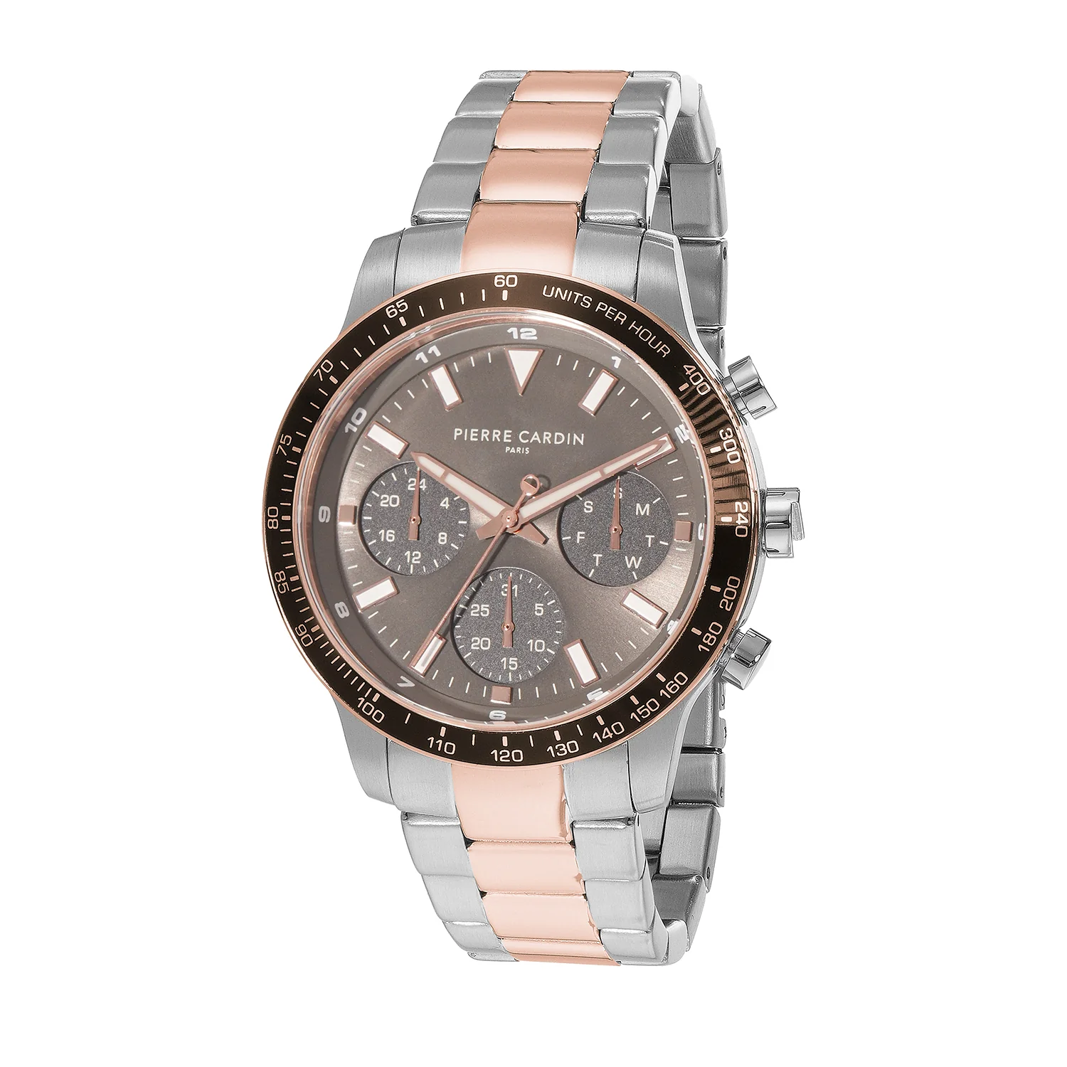 Velocity Mulitdrive Mens 41mm - Twotone Rose Gold and Silver with Twotone Rose Gold and Silver Metal Strap