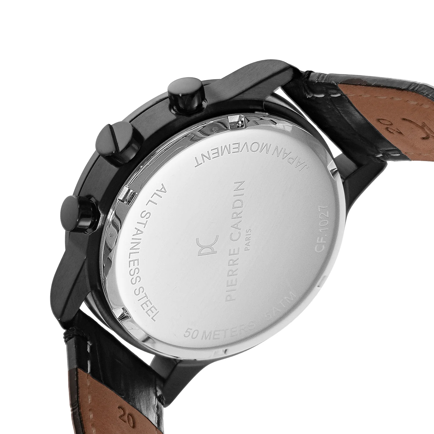 Velocity Mulitdrive Mens 41mm - IP Black with Black Leather Strap - Image 5