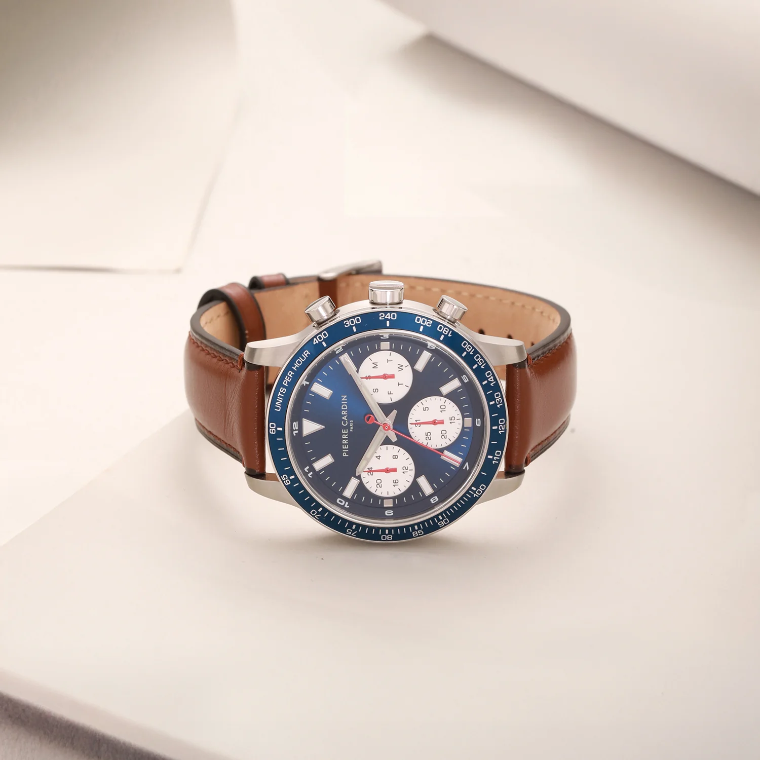 Velocity Mulitdrive Mens 41mm - Stainless steel with Brown Leather Strap - Image 5