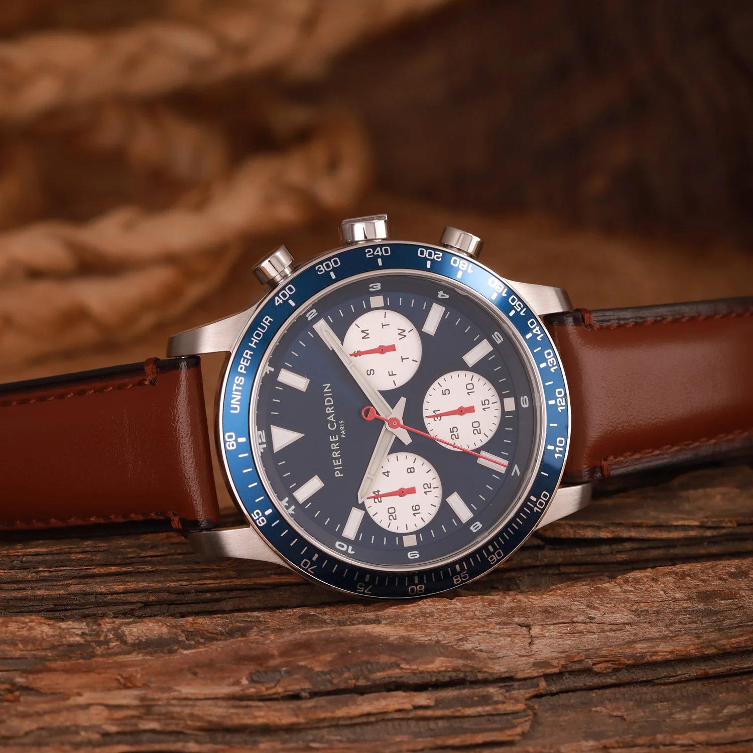 Velocity Mulitdrive Mens 41mm - Stainless steel with Brown Leather Strap - Image 7