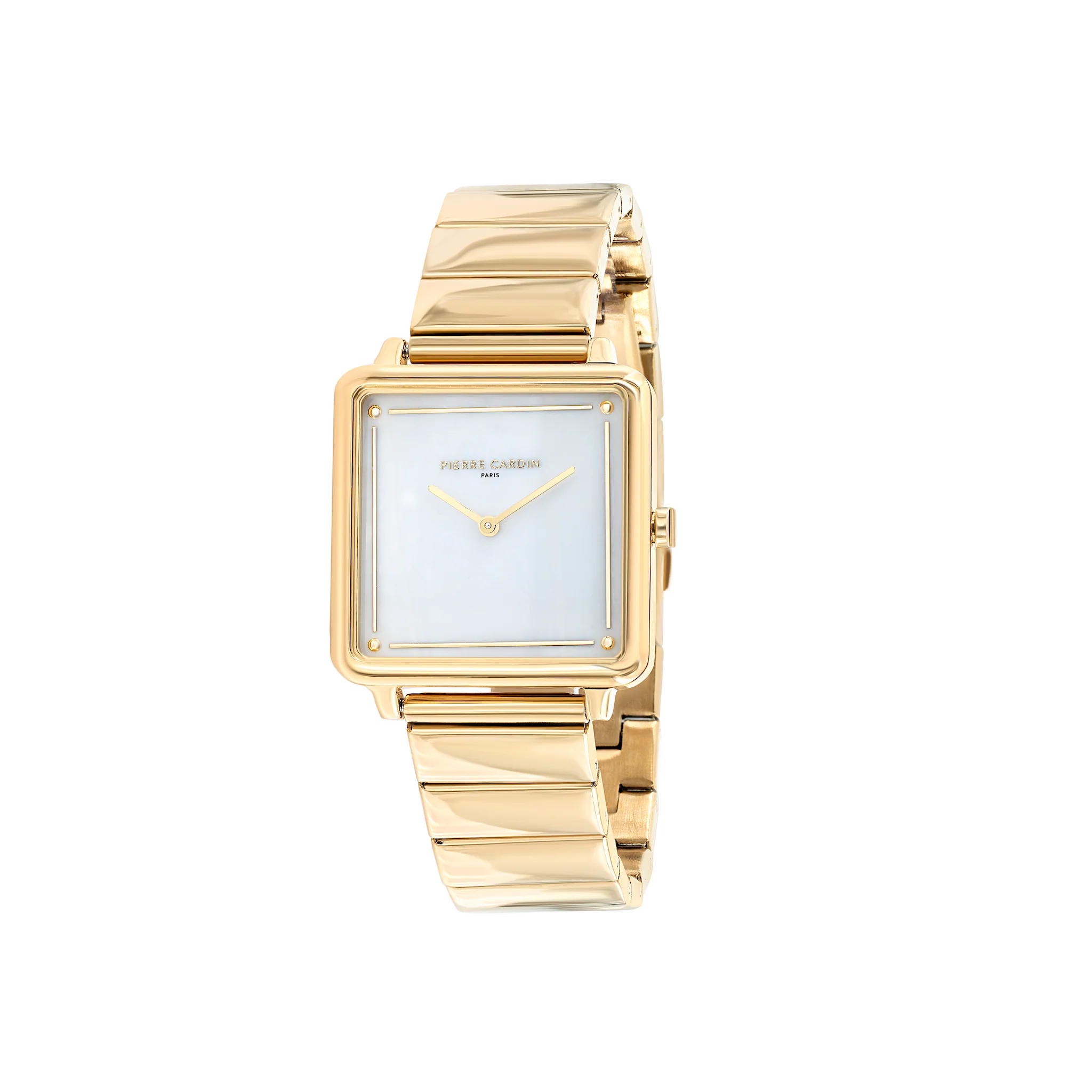 Vendôme Mother of Pearl Look Gold Watch with Link Metal Strap