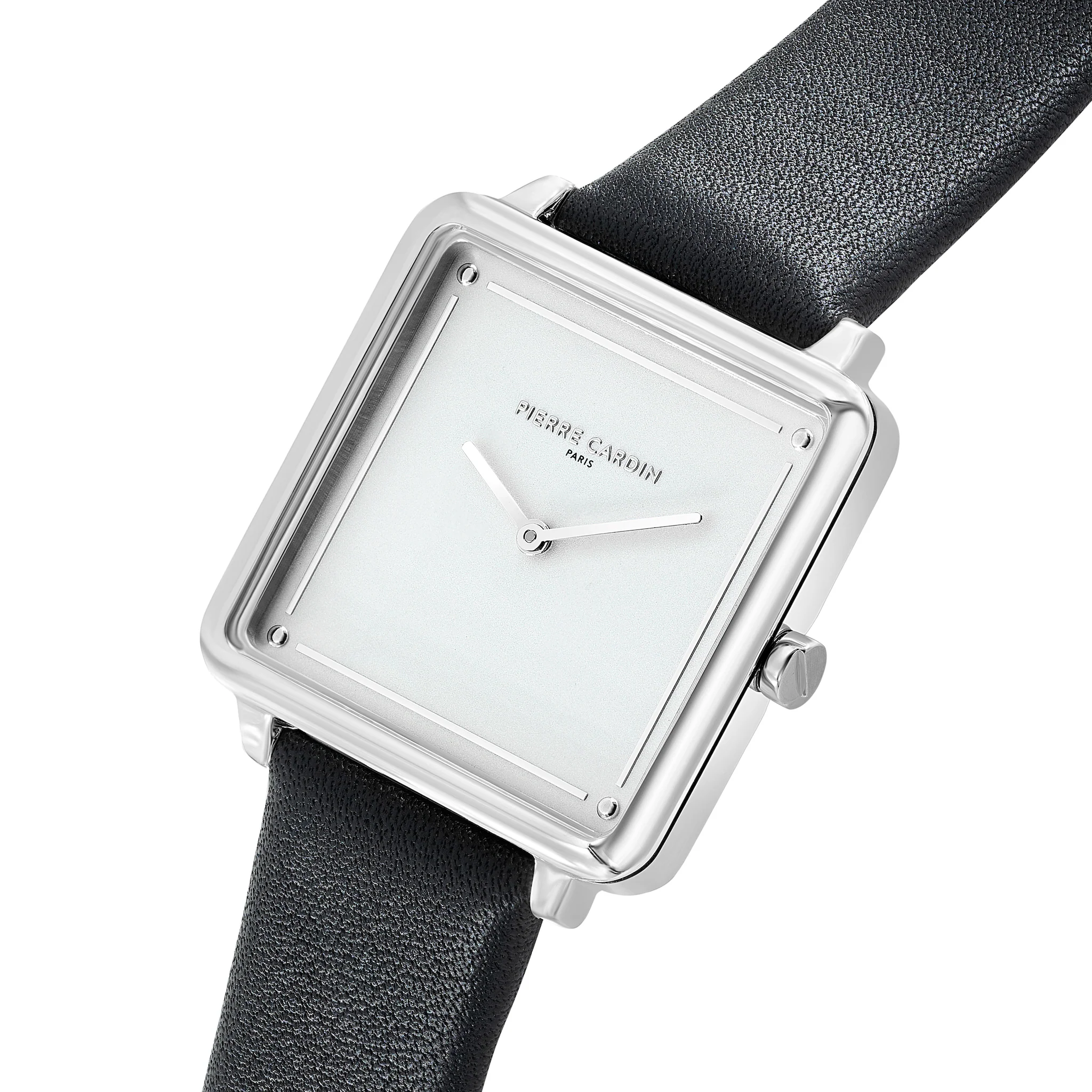 Vendôme Silver Watch with Black Leather Strap - Image 2